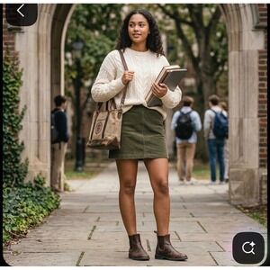 NWT Laude The Label 100% Organic Cotton Ethical Boho Retro Academia Mini Skirt S